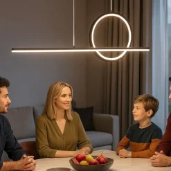Lampadari Moderni-Selezionato da Mazzolaluce Lampadario led 30w 3000k nero moderno per soggiorno