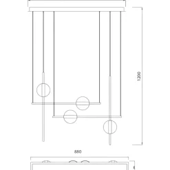 Lampadari Moderni-Selezionato da Mazzolaluce Lampadario led 32w 3000k nero oro sfere per soggiorno moderno
