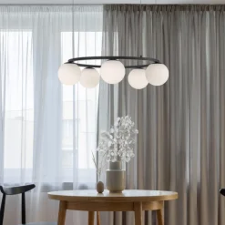 Lampadari Moderni-Selezionato da Mazzolaluce Lampadario led 30w 3200k nero per soggiorno moderno