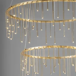 Lampadari Moderni-Selezionato da Mazzolaluce Lampadario led 41w 3000k oro ramato design moderno per soggiorno