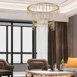 Lampadari Moderni-Selezionato da Mazzolaluce Lampadario led 41w 3000k oro ramato design moderno per soggiorno