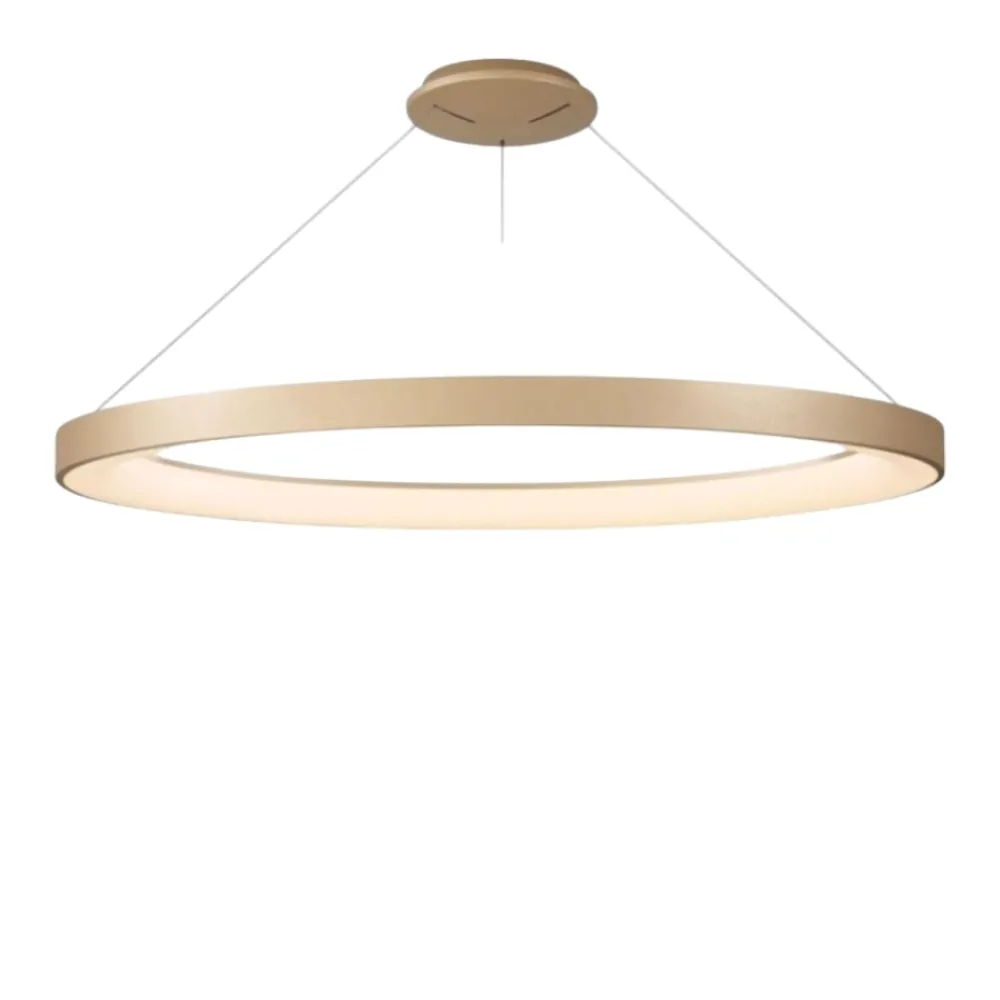 Lampadari Moderni-Selezionato da Mazzolaluce Lampadario led 75w moderno cerchio oro 90cm da 2700k a 5000k con telecomando