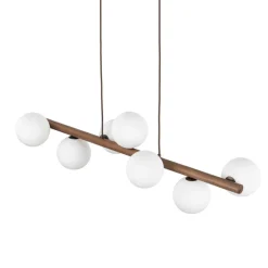 Lampadari Moderni-Selezionato da Mazzolaluce Lampadario legno noce per soggiorno moderno