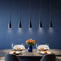 Lampadari Cucina-Fabas Luce Lampadario 5 luci a sospensioni nero per tavolo cucina coco