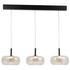 Lampadari Moderni-Fabas Luce Lampadario 3 luci a sospensione sfere vetro cognac fabas devero