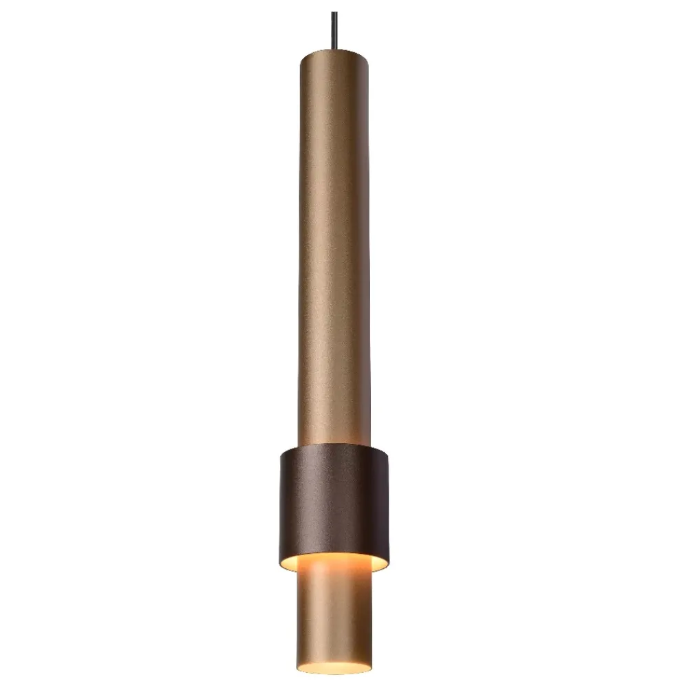 Lampadari Moderni-Selezionato da Mazzolaluce Lampadario 5 luci a sospensione caffe oro per ala da pranzo moderna