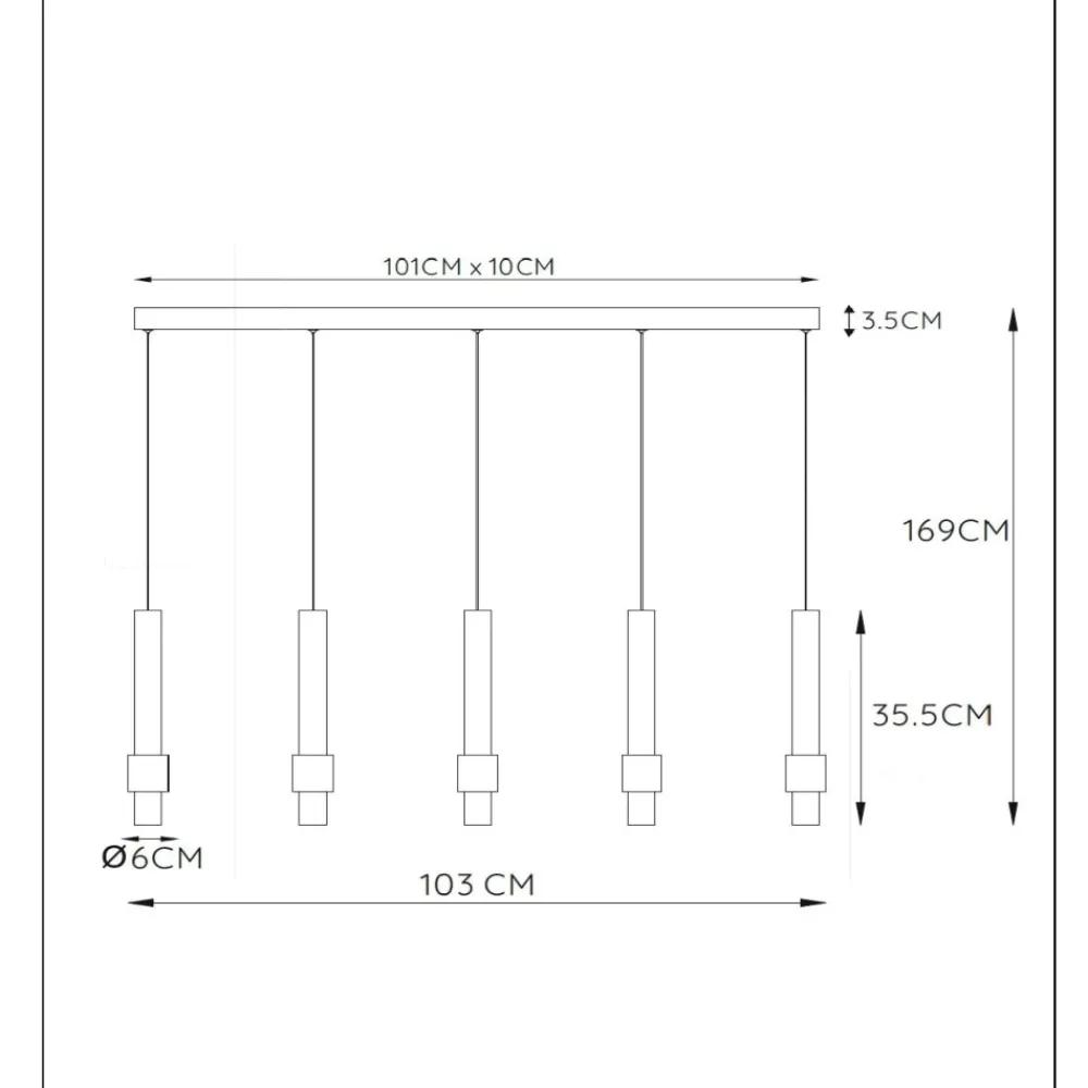 Lampadari Moderni-Selezionato da Mazzolaluce Lampadario 5 luci a sospensione caffe oro per ala da pranzo moderna