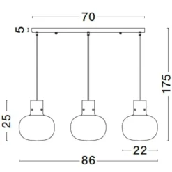 Lampadari Moderni-Selezionato da Mazzolaluce Lampadario 3 luci da soggiorno vetri fume