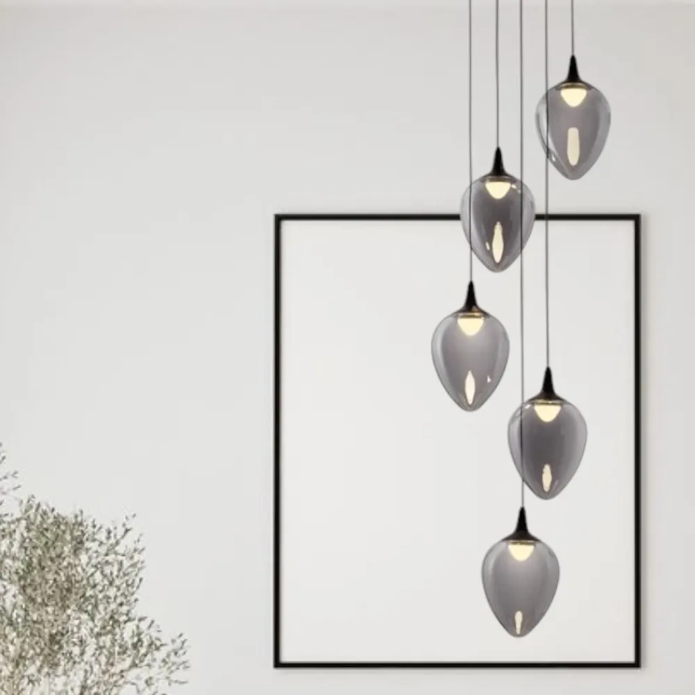 Lampadari Moderni-Selezionato da Mazzolaluce Lampadario 5 luci moderno led 3000k vetro