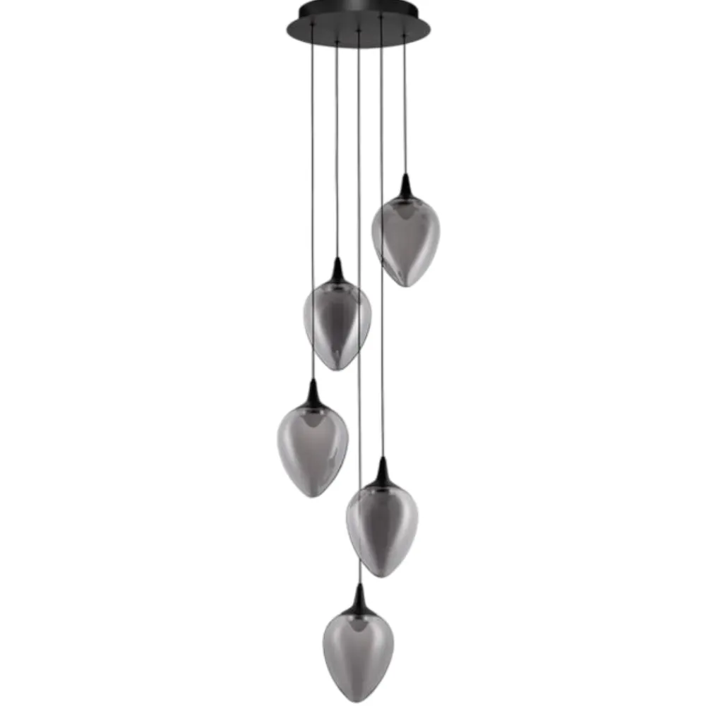 Lampadari Moderni-Selezionato da Mazzolaluce Lampadario 5 luci moderno led 3000k vetro