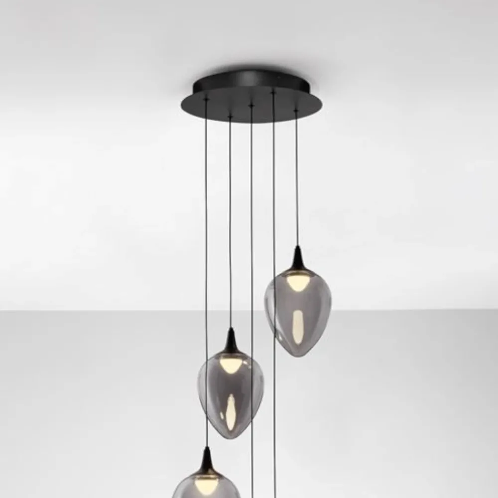 Lampadari Moderni-Selezionato da Mazzolaluce Lampadario 5 luci moderno led 3000k vetro