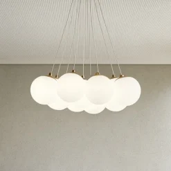 Lampadari Moderni-Vivida International Lampadario 9 luci oro per soggiorno moderno vivida pearl