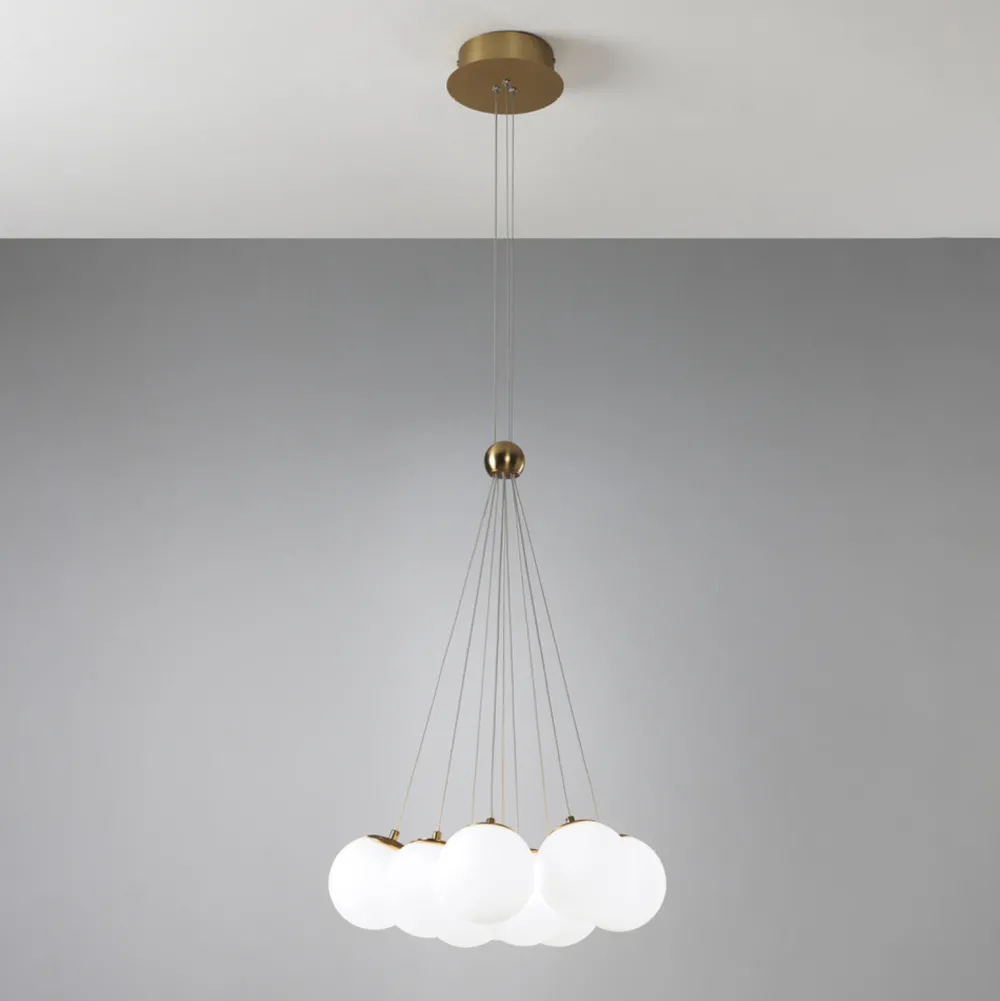 Lampadari Moderni-Vivida International Lampadario 9 luci oro per soggiorno moderno vivida pearl