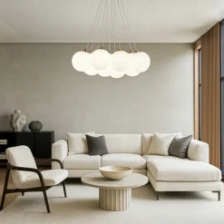 Lampadari Moderni-Vivida International Lampadario 9 luci oro per soggiorno moderno vivida pearl