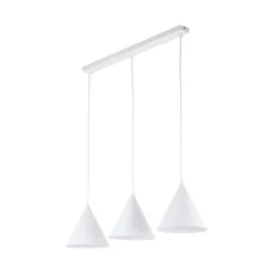 Lampadari Cucina-Selezionato da Mazzolaluce Lampadario 3 luci pendenti bianco coni