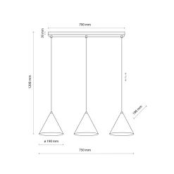 Lampadari Cucina-Selezionato da Mazzolaluce Lampadario 3 luci pendenti bianco coni