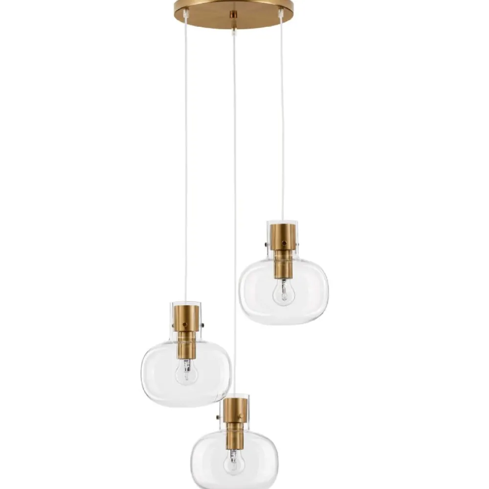 Lampadario Camera Da Letto-Selezionato da Mazzolaluce Lampadario 3 luci per camera da letto vetro dettagli oro