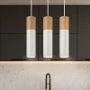 Lampadari Cucina-Selezionato da Mazzolaluce Lampadario 3 luci per cucina bianco legno