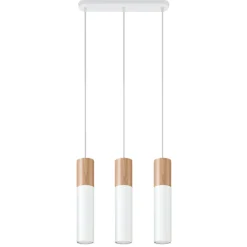 Lampadari Cucina-Selezionato da Mazzolaluce Lampadario 3 luci per cucina bianco legno