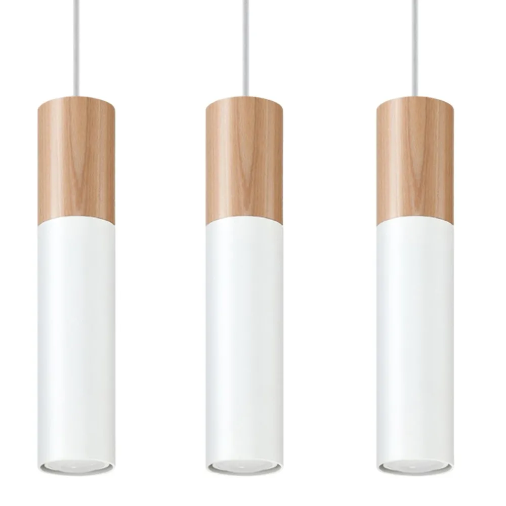 Lampadari Cucina-Selezionato da Mazzolaluce Lampadario 3 luci per cucina bianco legno