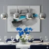 Lampadari Cucina-Top Light Lampadario 4 luci per cucina vetri cromo