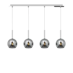 Lampadari Cucina-Top Light Lampadario 4 luci per cucina vetri cromo