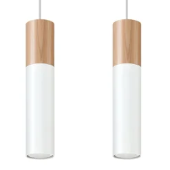 Lampadari Cucina-Selezionato da Mazzolaluce Lampadario 2 luci per isola cucina bianco legno