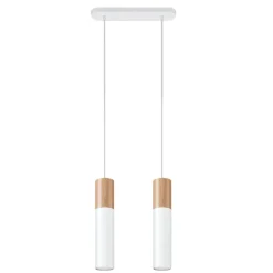 Lampadari Cucina-Selezionato da Mazzolaluce Lampadario 2 luci per isola cucina bianco legno