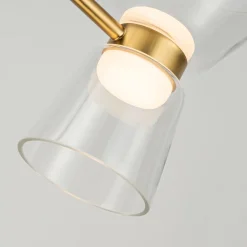 Lampadari Moderni-Selezionato da Mazzolaluce Lampadario luminoso oro per soggiorno stile contemporaneo led 3000k