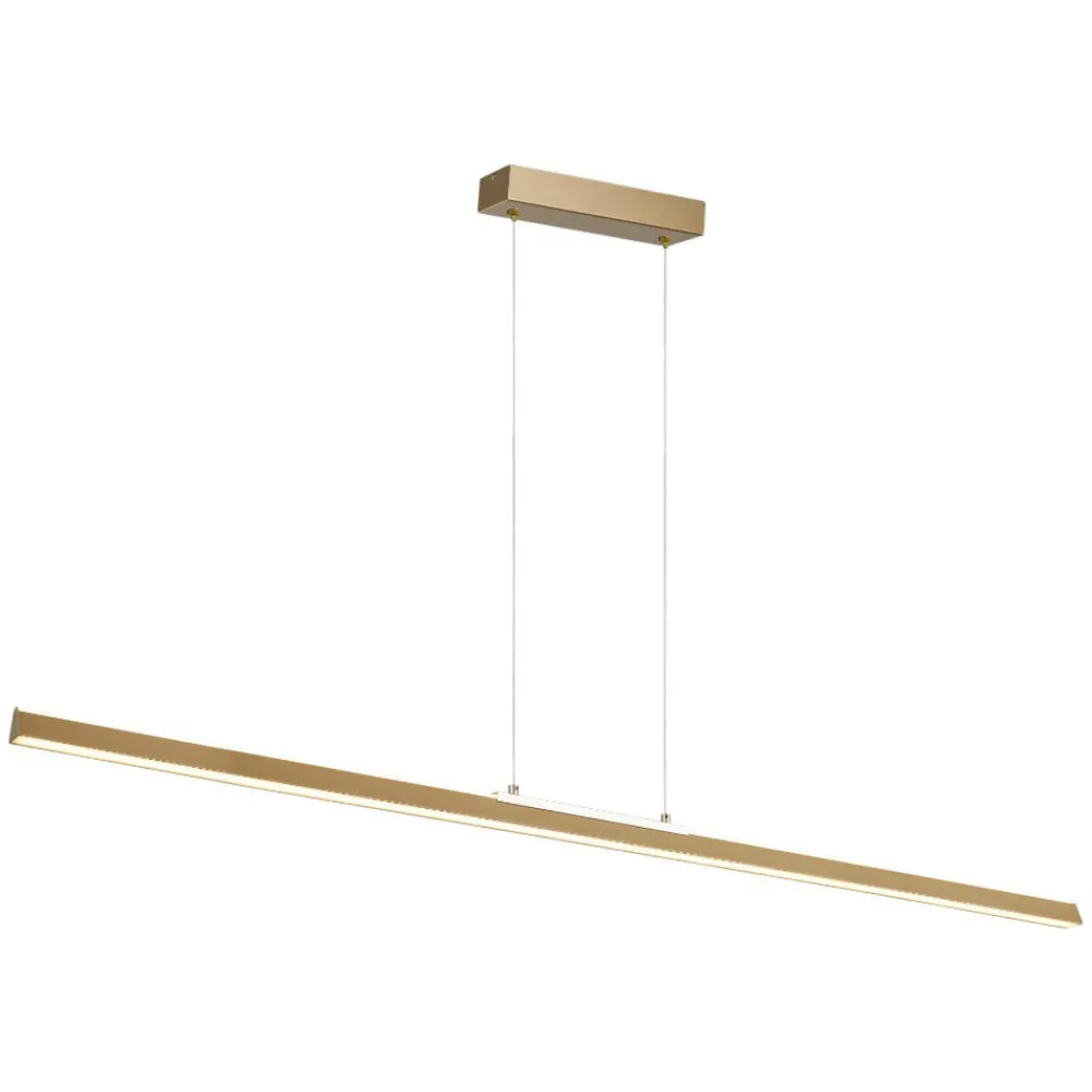 Lampadari Moderni-Selezionato da Mazzolaluce Lampadario lungo orizzontale led oro moderno da sala