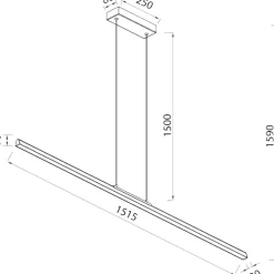 Lampadari Moderni-Selezionato da Mazzolaluce Lampadario lungo orizzontale led oro moderno da sala