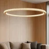 Lampadari Moderni-Selezionato da Mazzolaluce Lampadario luxury per soggiorno cerchio oro led stile contemporaneo