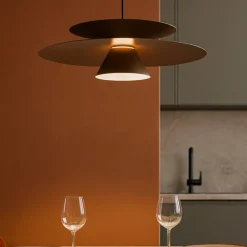 Lampadari Cucina-Selezionato da Mazzolaluce Lampadario marrone caffe design per tavolo cucina sala da pranzo