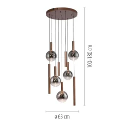 Lampadari Moderni-Selezionato da Mazzolaluce Lampadario marrone con sfere di vetro per soggiorno moderno