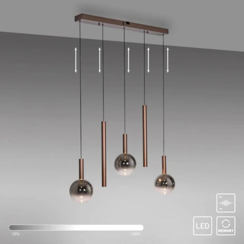 Lampadari Cucina-Selezionato da Mazzolaluce Lampadario marrone sfere a sospensione per cucina moderna