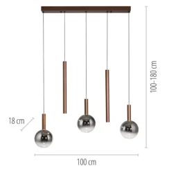 Lampadari Cucina-Selezionato da Mazzolaluce Lampadario marrone sfere a sospensione per cucina moderna