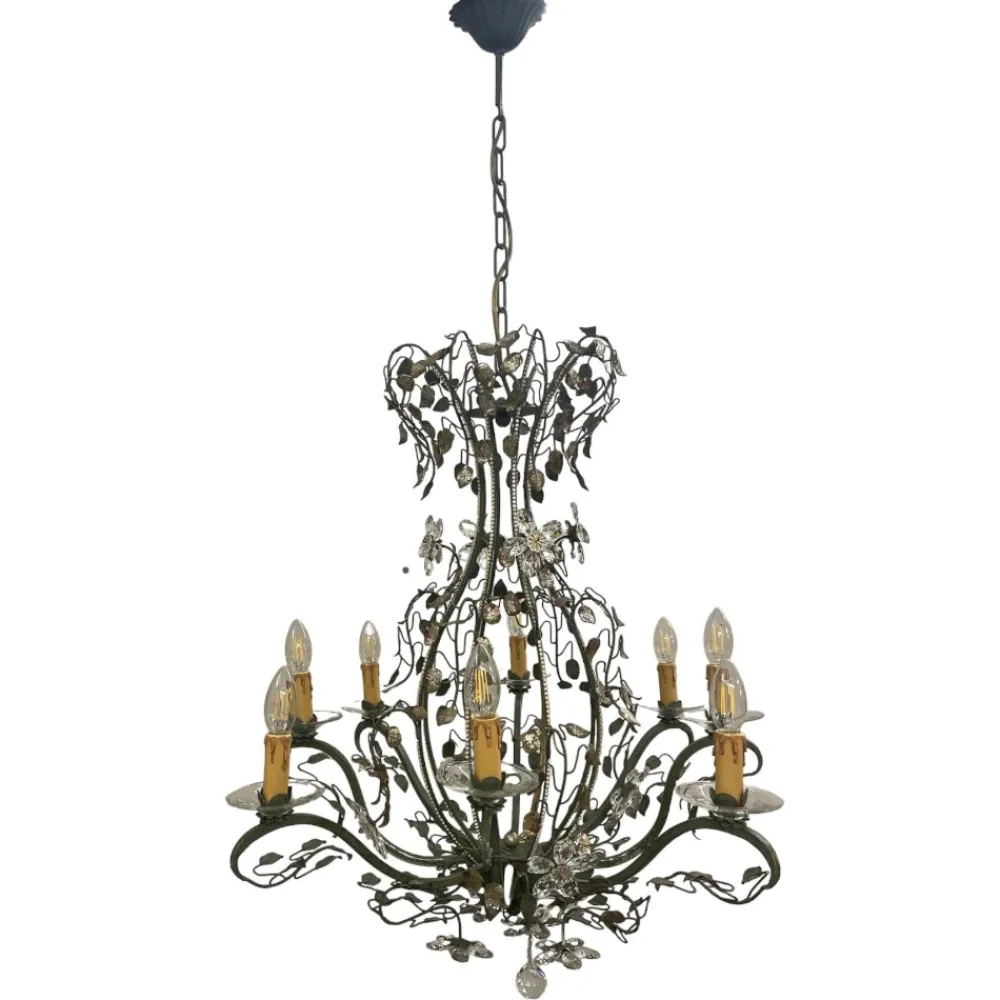 Lampadari Moderni-Selezionato da Mazzolaluce Lampadario mechini ferro battuto swarovski per salone fp