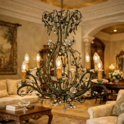 Lampadari Moderni-Selezionato da Mazzolaluce Lampadario mechini ferro battuto swarovski per salone fp