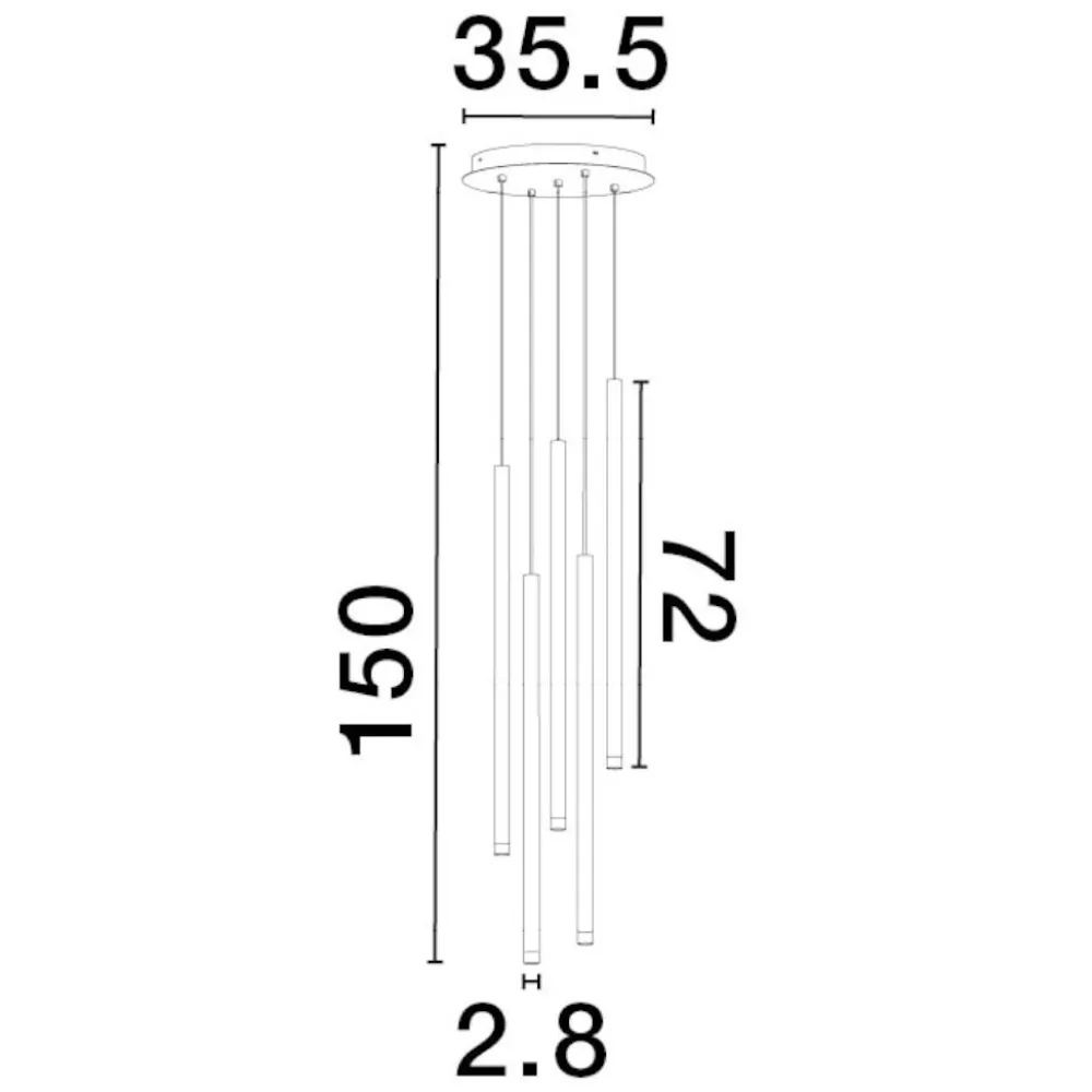 Lampadari Moderni-Selezionato da Mazzolaluce Lampadario moderno a cascata per salotto led 27w 3000k nero