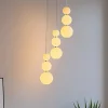 Lampadari Moderni-Selezionato da Mazzolaluce Lampadario moderno a cascata tre sospensioni in vetro bianco led 3000k