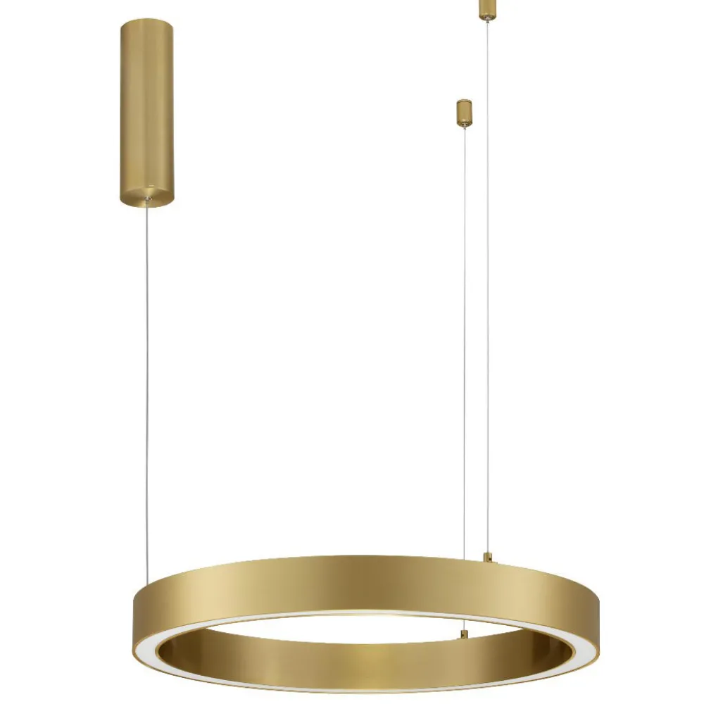 Lampadari Moderni-Selezionato da Mazzolaluce Lampadario moderno ad anello oro led 3000k dimmerabile