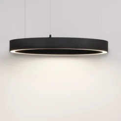 Lampadari Moderni-Selezionato da Mazzolaluce Lampadario moderno ad anello led 3000k nero dimmerabile