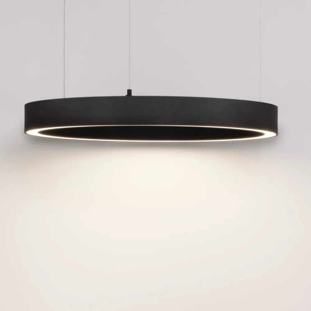 Lampadari Moderni-Selezionato da Mazzolaluce Lampadario moderno ad anello led 3000k nero dimmerabile