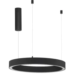 Lampadari Moderni-Selezionato da Mazzolaluce Lampadario moderno ad anello led 3000k nero dimmerabile
