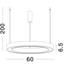 Lampadari Moderni-Selezionato da Mazzolaluce Lampadario moderno ad anello led 3000k nero dimmerabile
