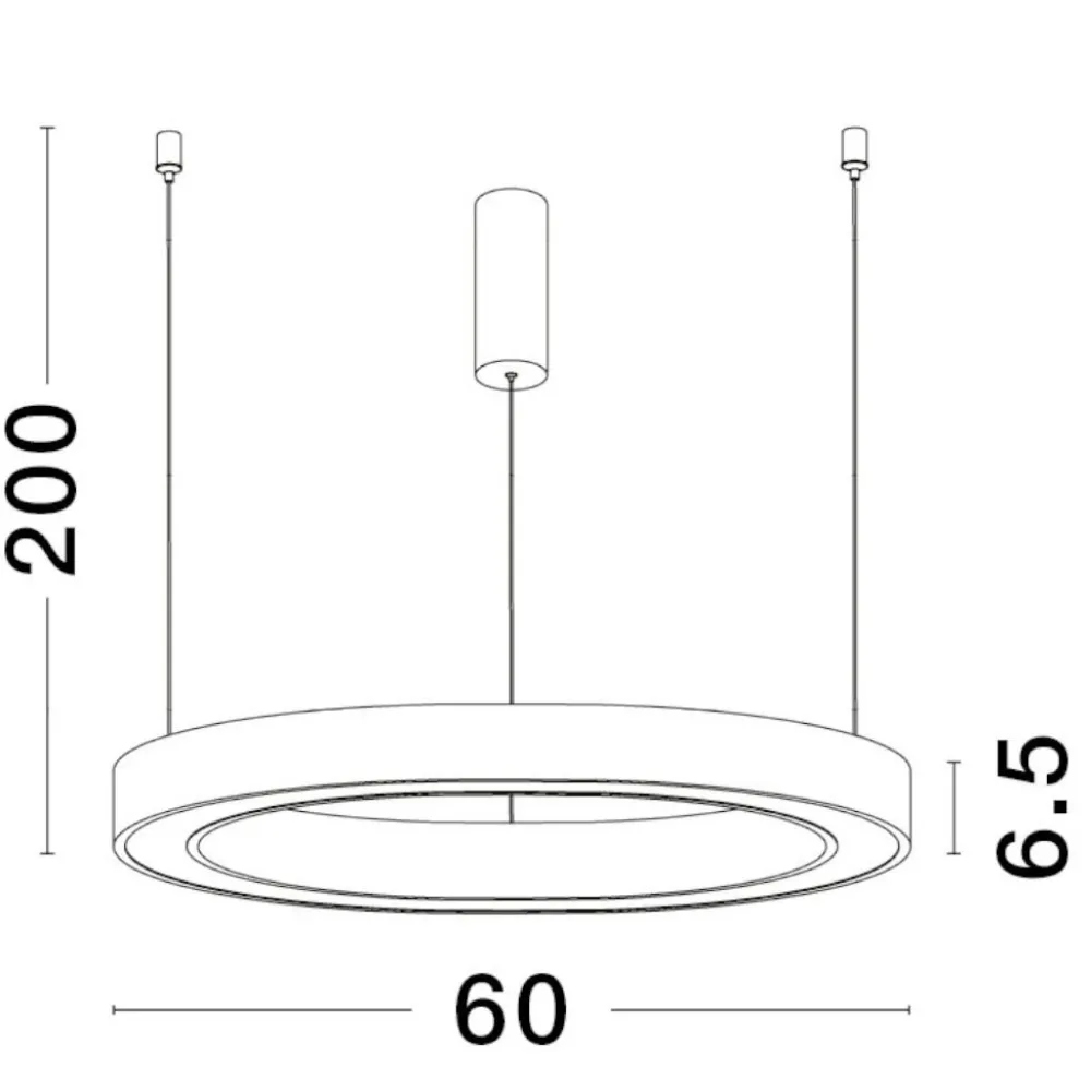 Lampadari Moderni-Selezionato da Mazzolaluce Lampadario moderno ad anello led 3000k nero dimmerabile