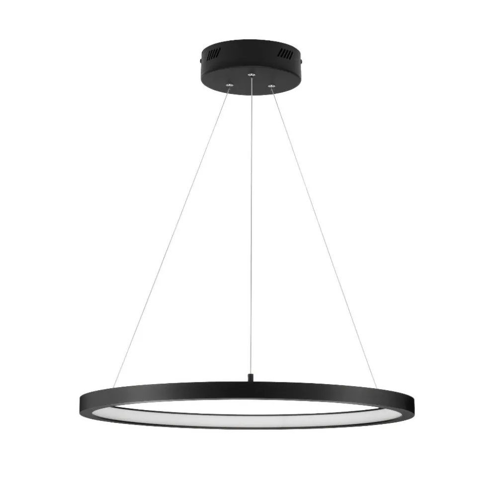 Lampadari Moderni-Selezionato da Mazzolaluce Lampadario moderno ad anello nero led 3000k dimmerabile