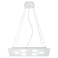 Lampadari Moderni-Affralux Lampadario moderno flet rettangolare bianco luci sopra sotto