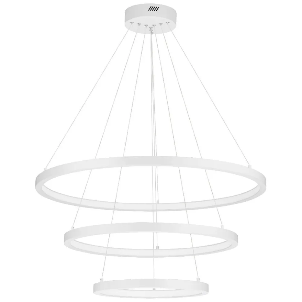 Lampadari Moderni-Selezionato da Mazzolaluce Lampadario moderno 3 anelli bianchi led 108w 3000k dimmerabile