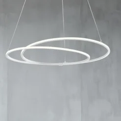 Lampadari Moderni-Selezionato da Mazzolaluce Lampadario moderno anelli intrecciati bianco led 3000k